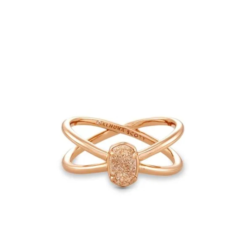 Lady's Kendra Scott Ring Emilie Double Rose gold